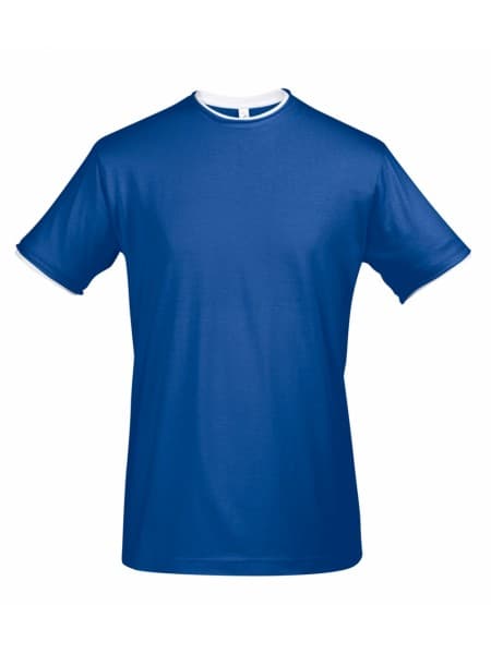 Футболка мужская с контрастной отделкой MADISON 170, ярко-синий/белый