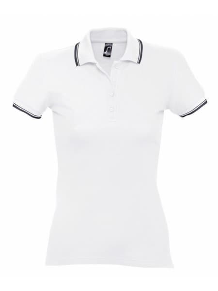 Рубашка поло женская Practice Women 270, белая с темно-синим