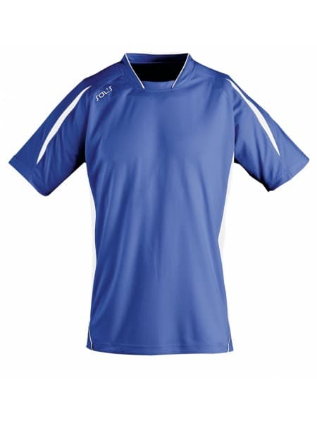 Футболка спортивная MARACANA 140, ярко-синяя с белым