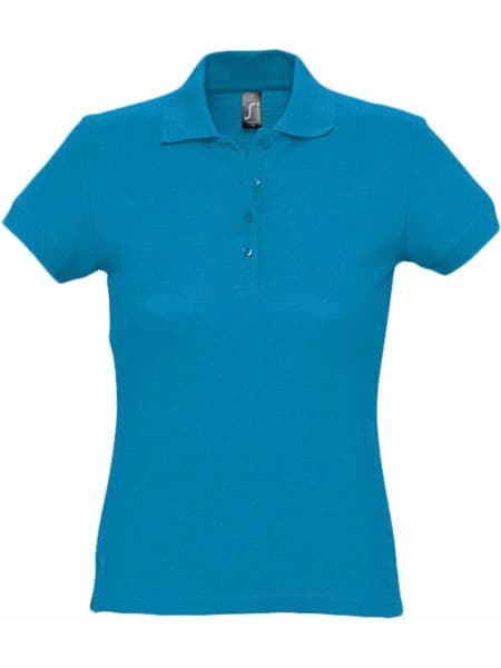 Рубашка поло женская PASSION 170, ярко-бирюзовая
