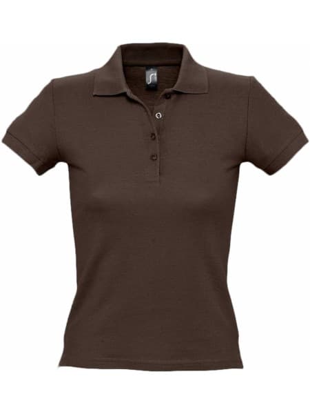 Рубашка поло женская PEOPLE 210, шоколадно-коричневая