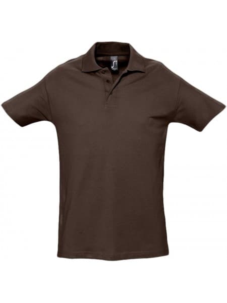 Рубашка поло мужская SPRING 210, шоколадно-коричневая