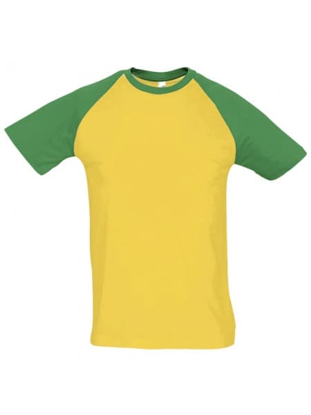 Футболка мужская двухцветная FUNKY 150, желтая с зеленым