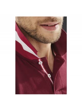 Рубашка поло мужская PATRIOT 200, белая с красным