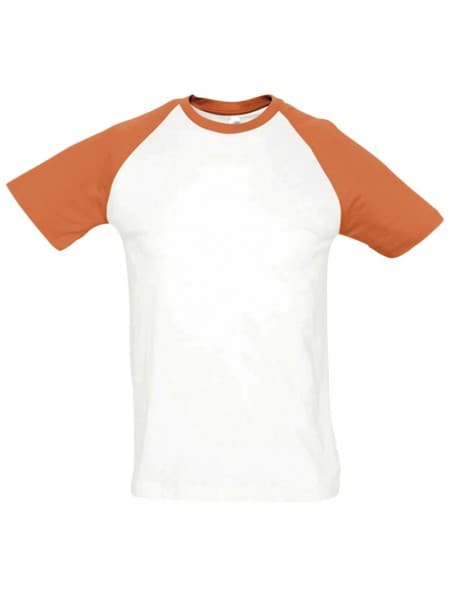 Футболка мужская двухцветная FUNKY 150, белая с оранжевым
