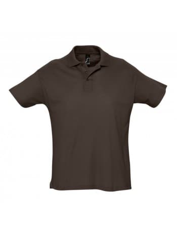 Рубашка поло мужская SUMMER 170, темно-коричневая (шоколад)