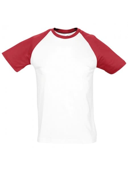 Футболка мужская двухцветная FUNKY 150, белая с красным
