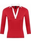 Рубашка поло женская с рукавом 3/4 PANACH 190 красная