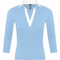 Рубашка поло женская с рукавом 3/4 PANACH 190 голубая