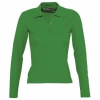 Рубашка поло женская с длинным рукавом PODIUM ярко-зеленая