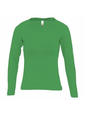 Футболка женская с длинным рукавом MAJESTIC 150, ярко-зеленая