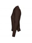 Рубашка поло женская с длинным рукавом PODIUM 210 шоколадно-коричневая