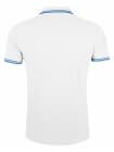 Рубашка поло мужская PASADENA MEN 200 с контрастной отделкой, белая с голубым